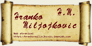 Hranko Miljojković vizit kartica